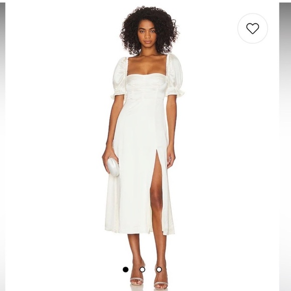 WeWoreWhat Dresses & Skirts - WeWoreWhat Whisper White Puff Sleeve Midi Dress